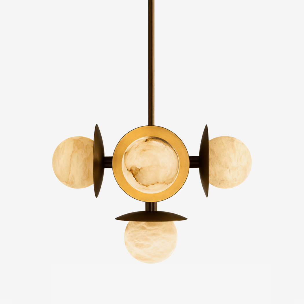 Snowflake Alabaster Orb Chandelier — Pamlamp