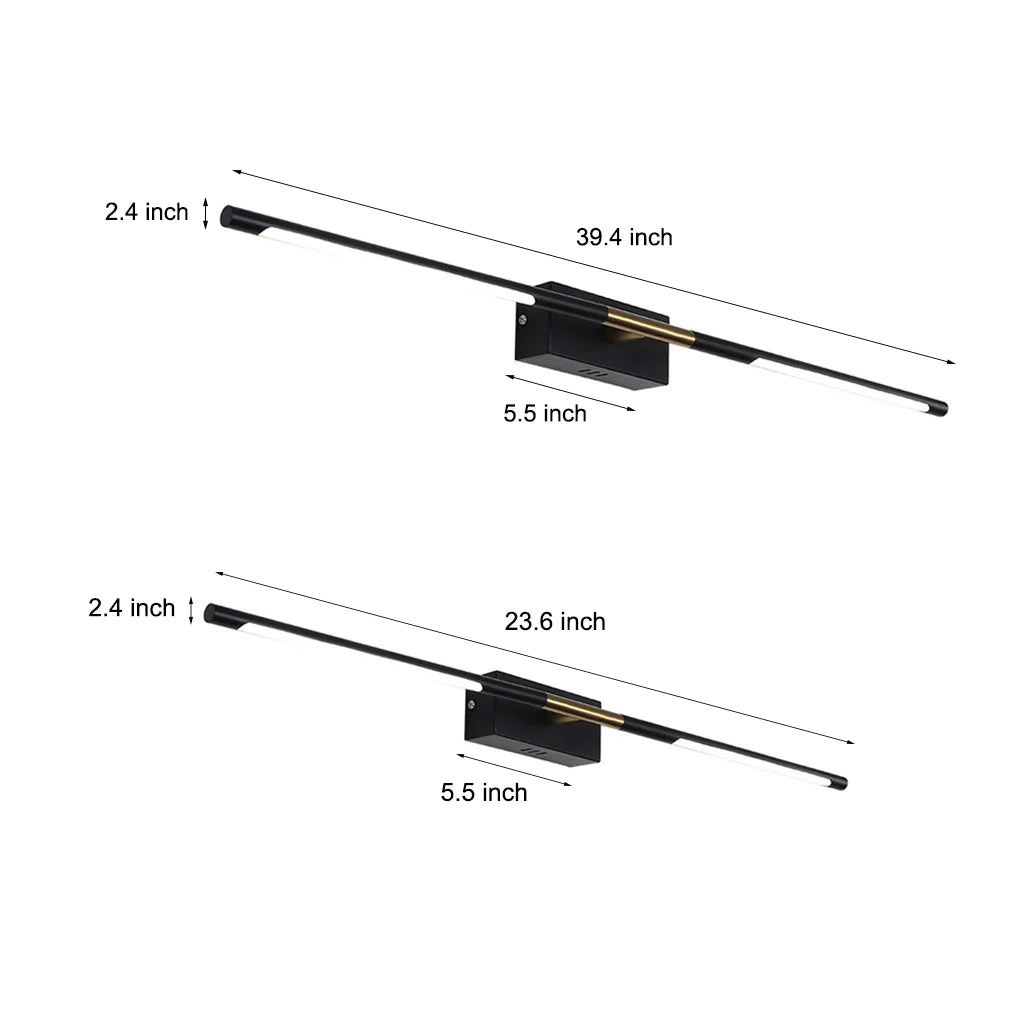 Modern Brass Gold LED Bathroom Vanity Light — Pamlamp
