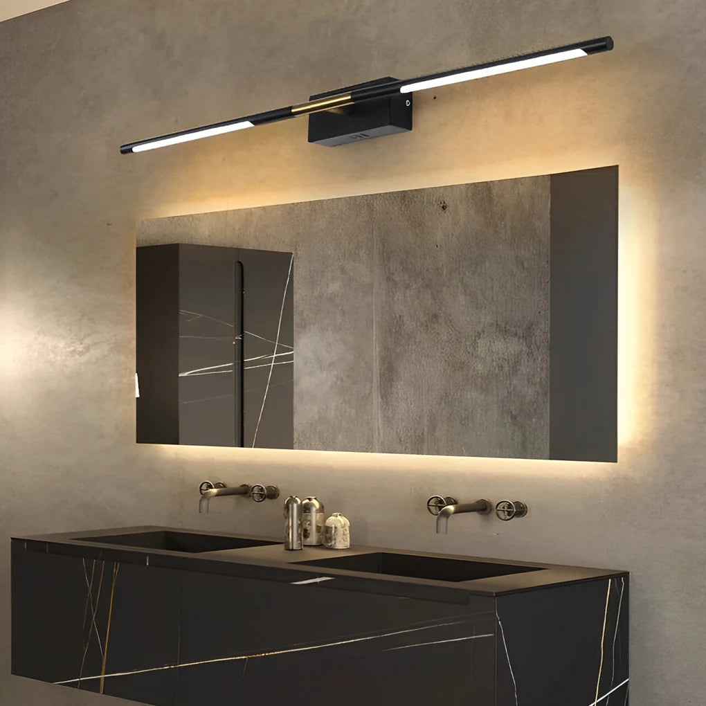 Modern Brass Gold LED Bathroom Vanity Light — Pamlamp