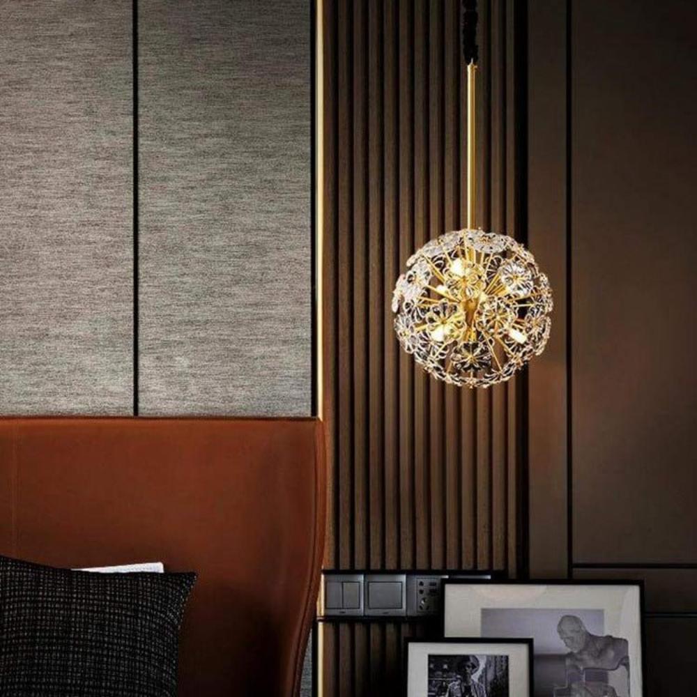 Dandelion Flowers Modern Crystal Spherical Chandelier Light — Pamlamp