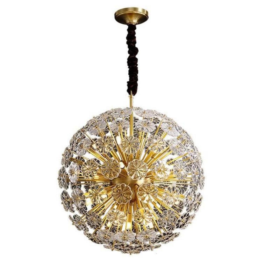 Dandelion Flowers Modern Crystal Spherical Chandelier Light — Pamlamp