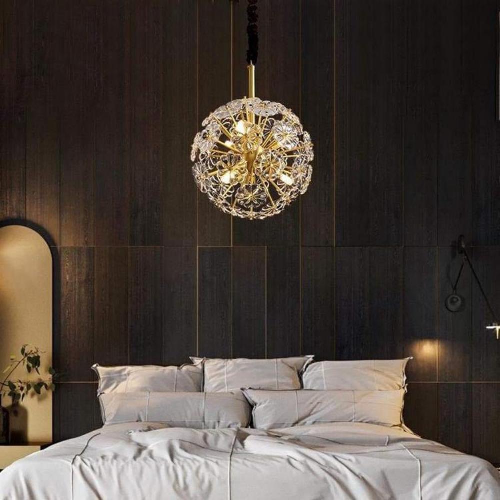 Dandelion Flowers Modern Crystal Spherical Chandelier Light — Pamlamp