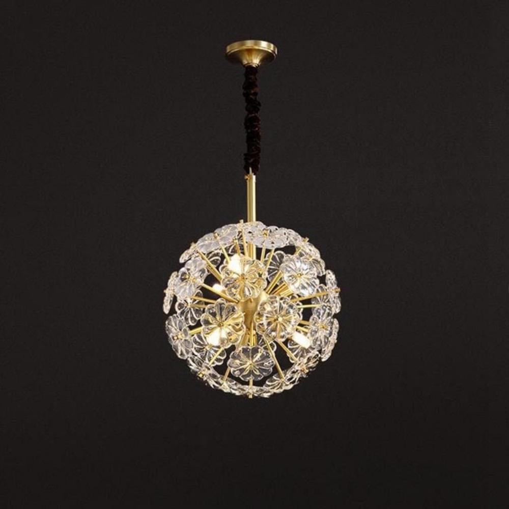 Dandelion Flowers Modern Crystal Spherical Chandelier Light — Pamlamp