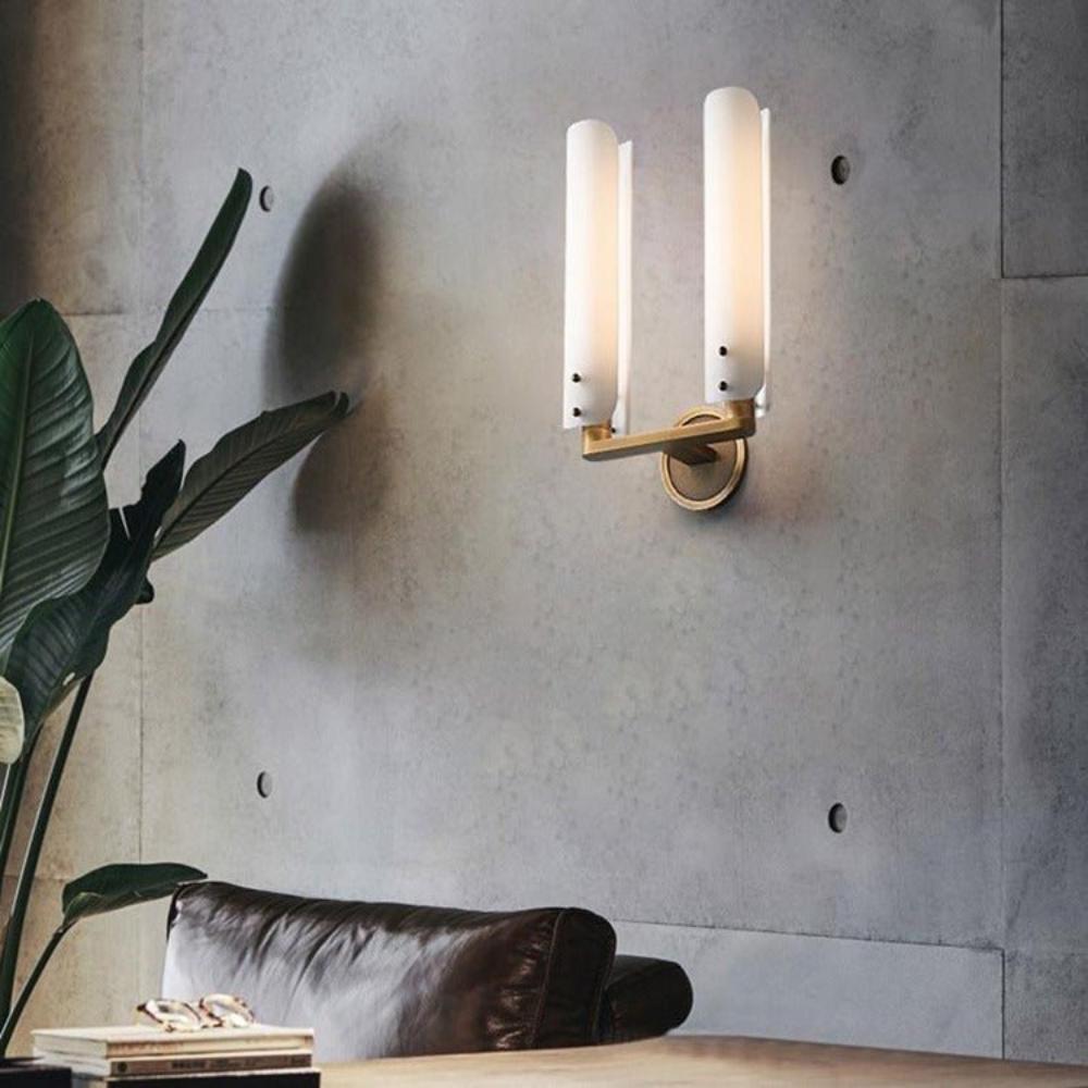 Alan Glass Double Sconce for Living Room — Pamlamp