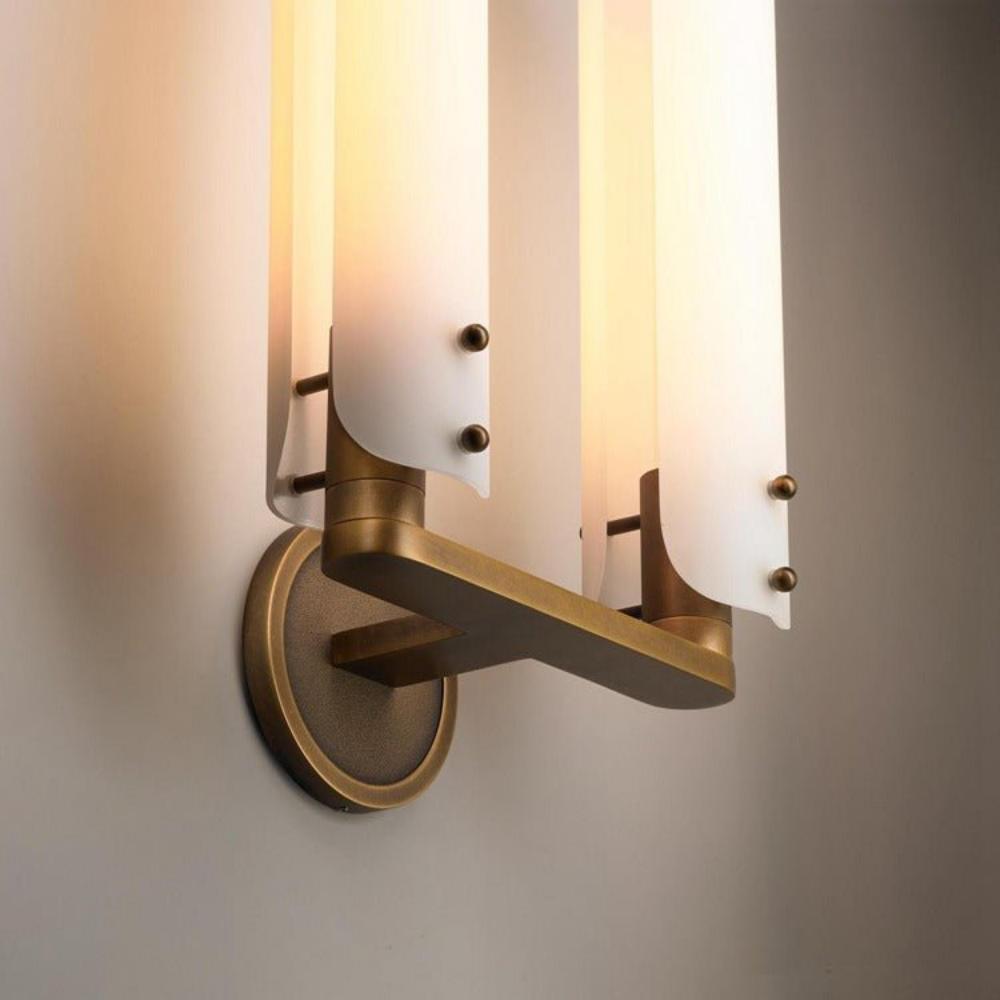 Alan Glass Double Sconce for Living Room — Pamlamp