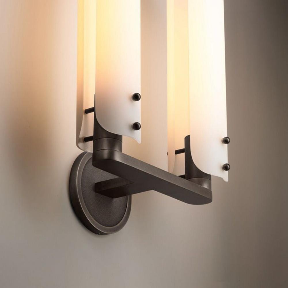 Alan Glass Double Sconce for Living Room — Pamlamp