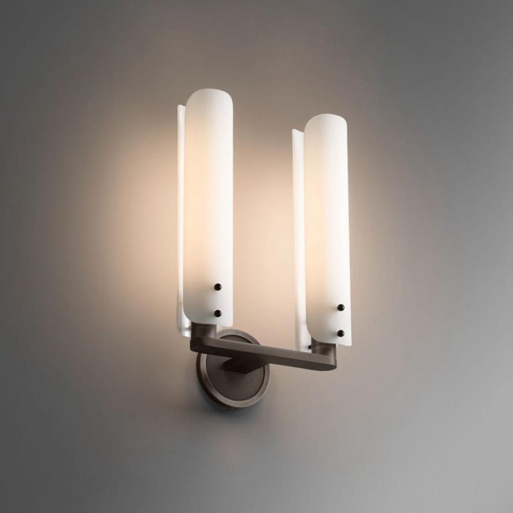 Alan Glass Double Sconce for Living Room — Pamlamp