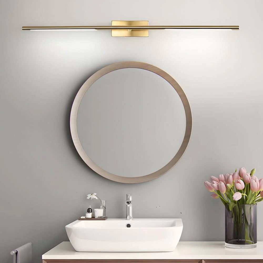 Modern Brass Gold LED Bathroom Vanity Light — Pamlamp