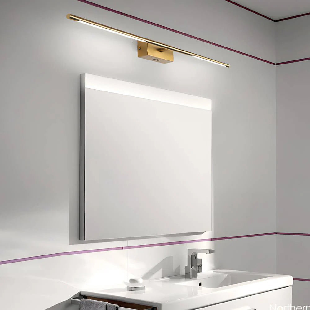 Modern Brass Gold LED Bathroom Vanity Light — Pamlamp