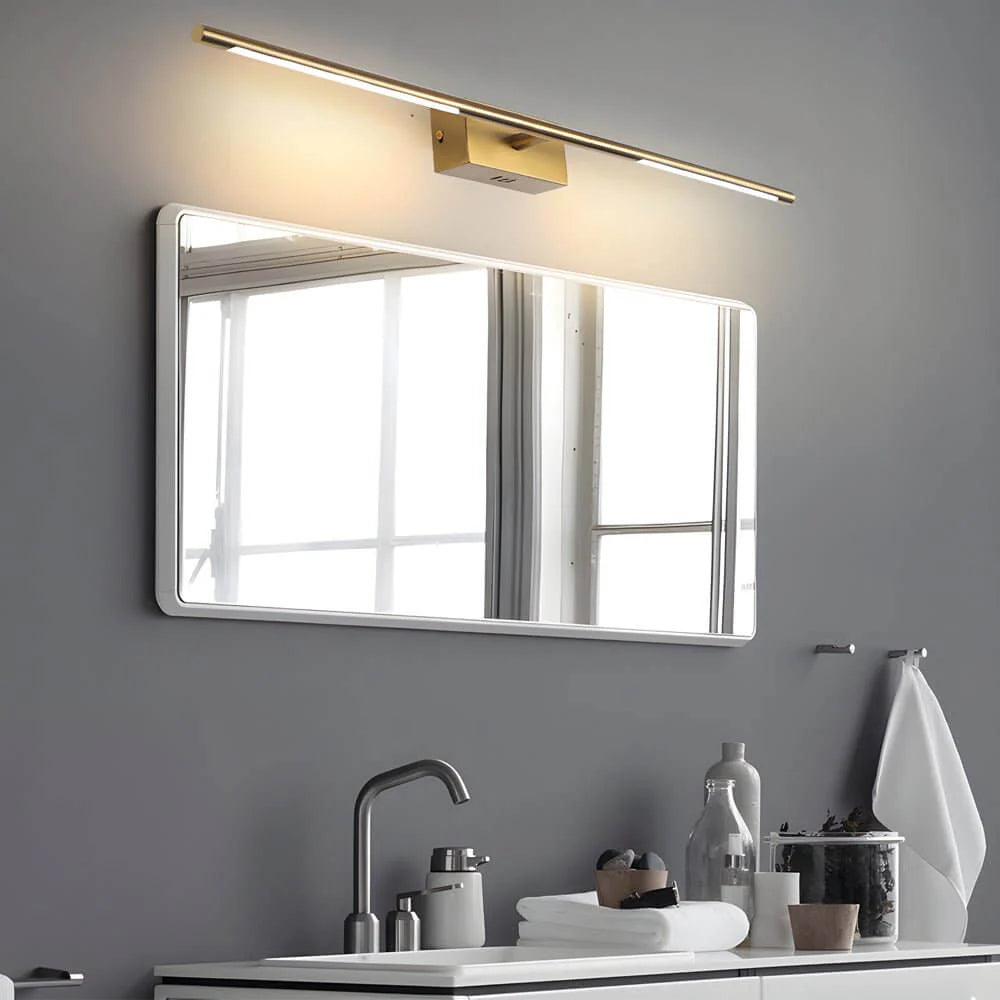 Modern Brass Gold LED Bathroom Vanity Light — Pamlamp