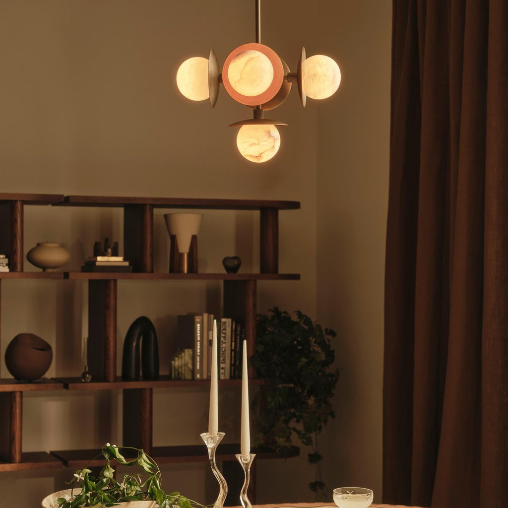 Snowflake Alabaster Orb Chandelier — Pamlamp