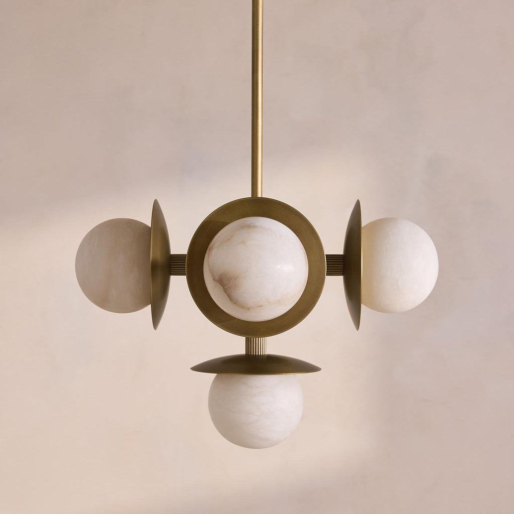 Snowflake Alabaster Orb Chandelier — Pamlamp