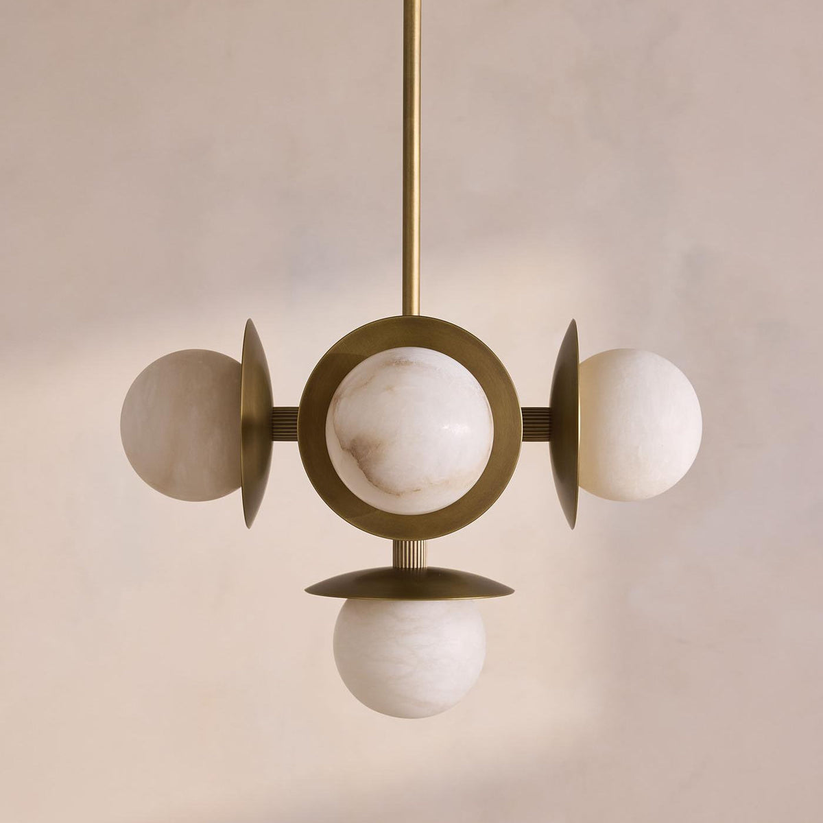 Snowflake Alabaster Orb Chandelier — Pamlamp