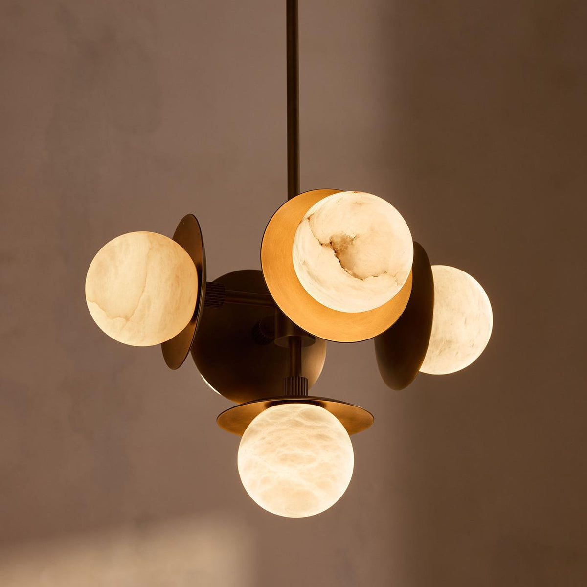 Snowflake Alabaster Orb Chandelier — Pamlamp