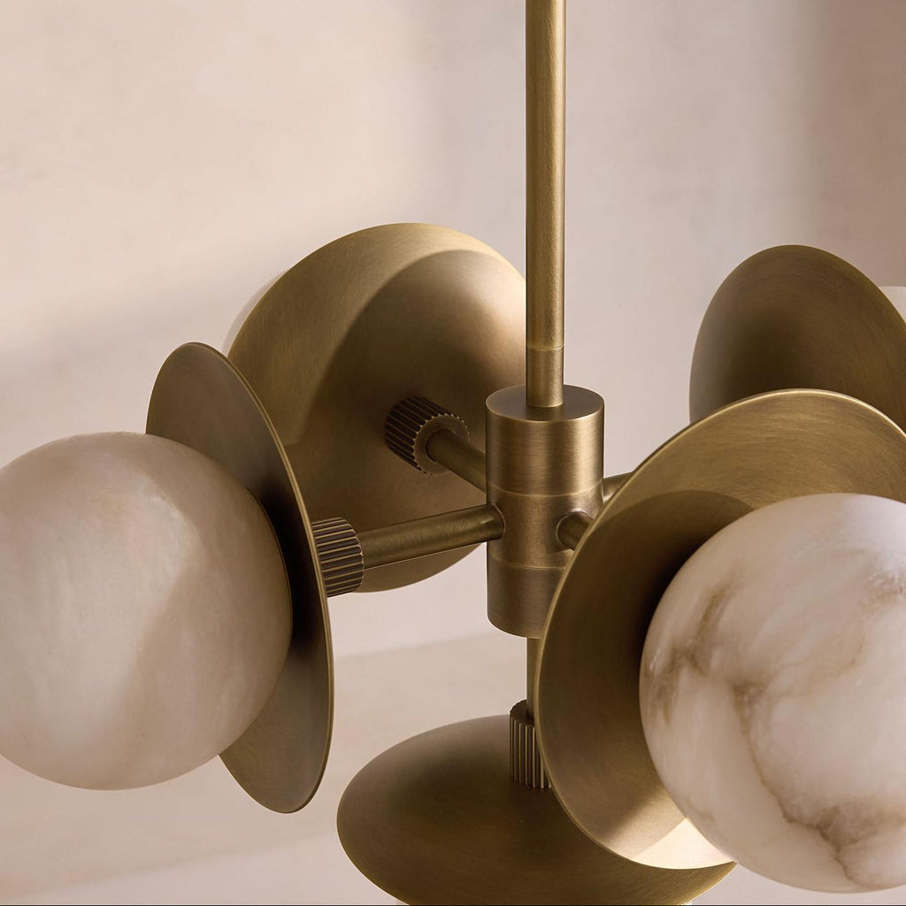 Snowflake Alabaster Orb Chandelier — Pamlamp