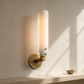 Alan Glass Sconce, Wall Lamps for Bedroom in a warm neutral Pamlamp interior