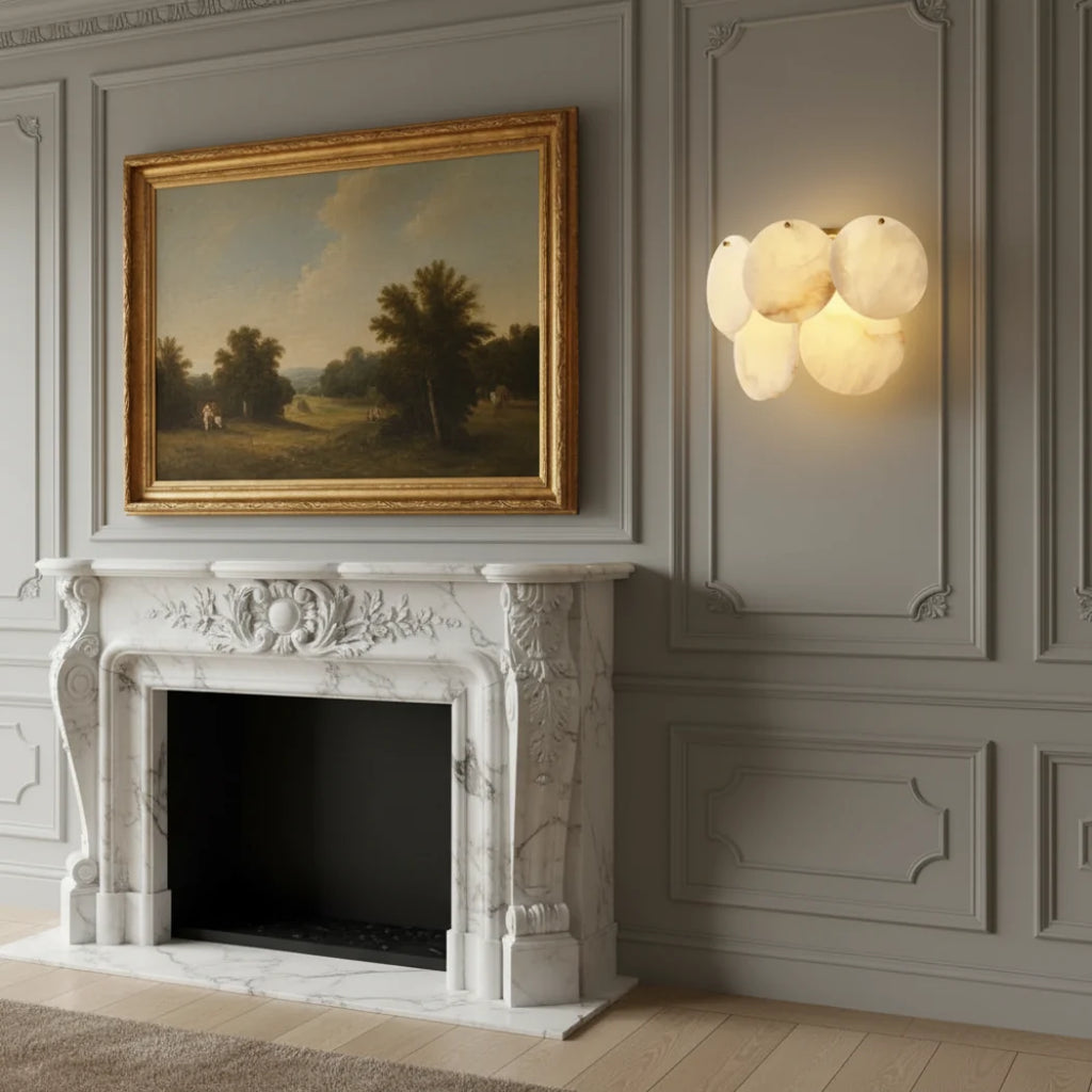 Alabaster Double Layer Round Wall Lamp — Pamlamp