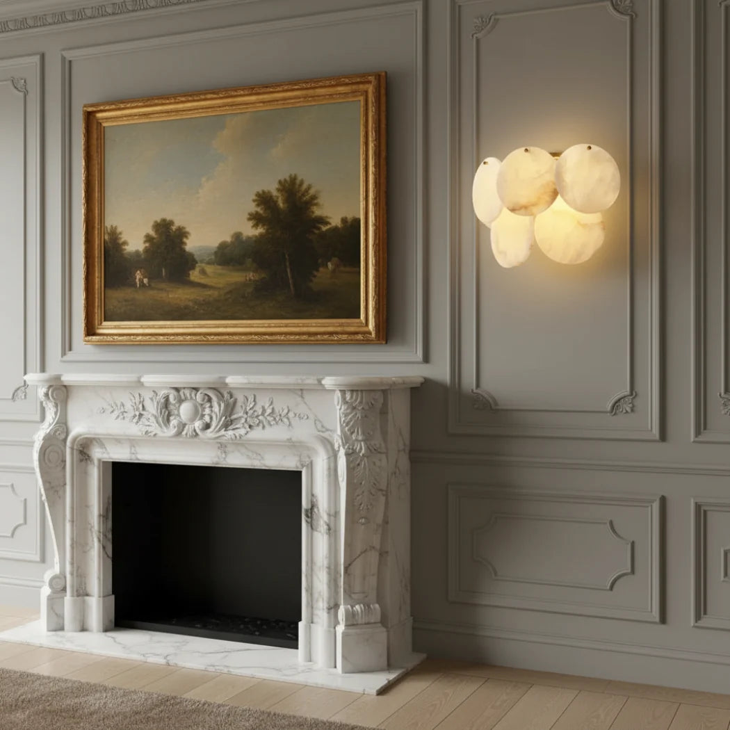 Alabaster Double Layer Round Wall Lamp — Pamlamp