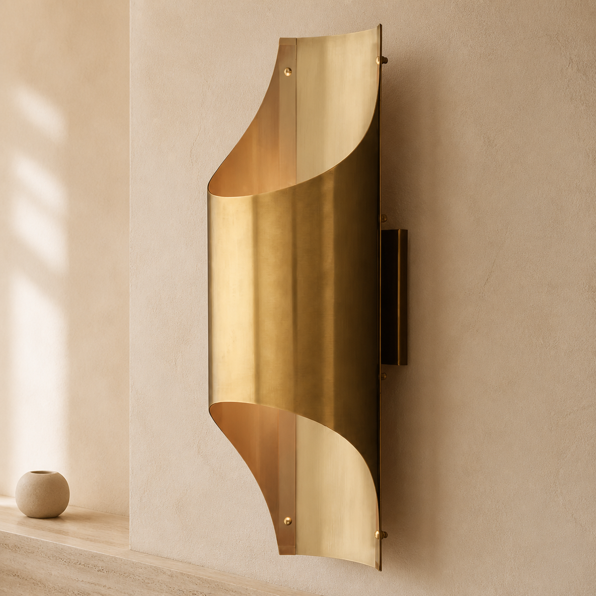 Cathedral Modern Sconce in a warm neutral Pamlamp interior