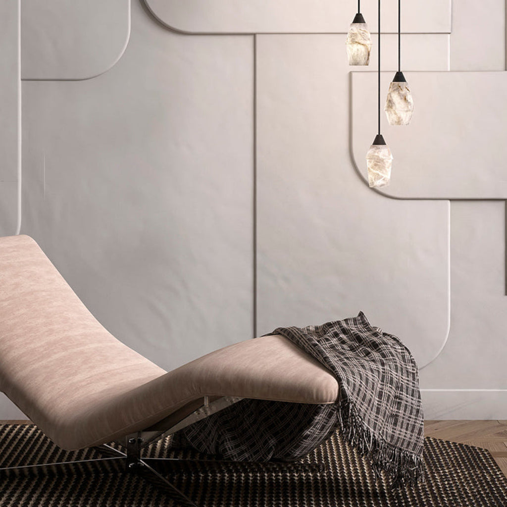 Emilia Alabaster Pendant Lighting Over Dining Table — Pamlamp