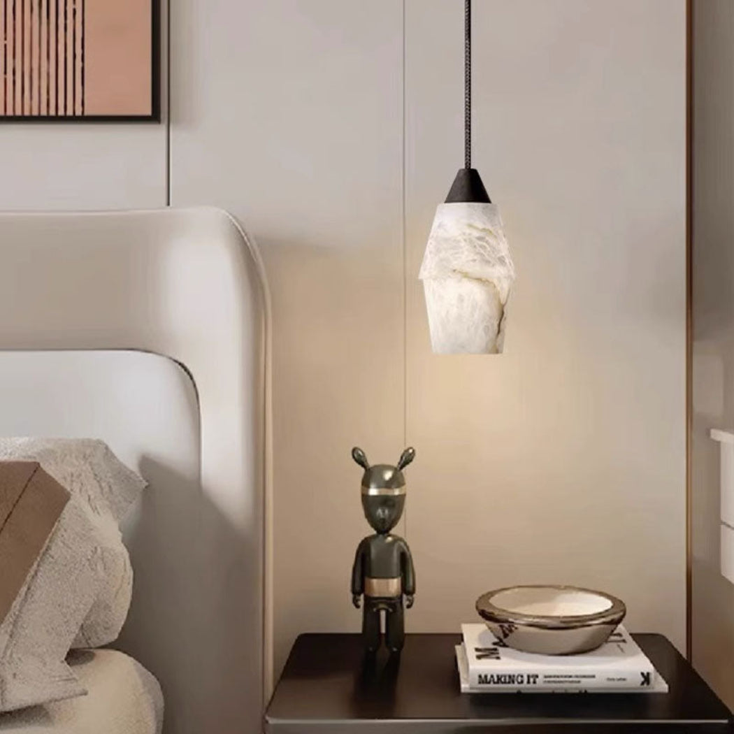 Emilia Alabaster Pendant Lighting Over Dining Table — Pamlamp
