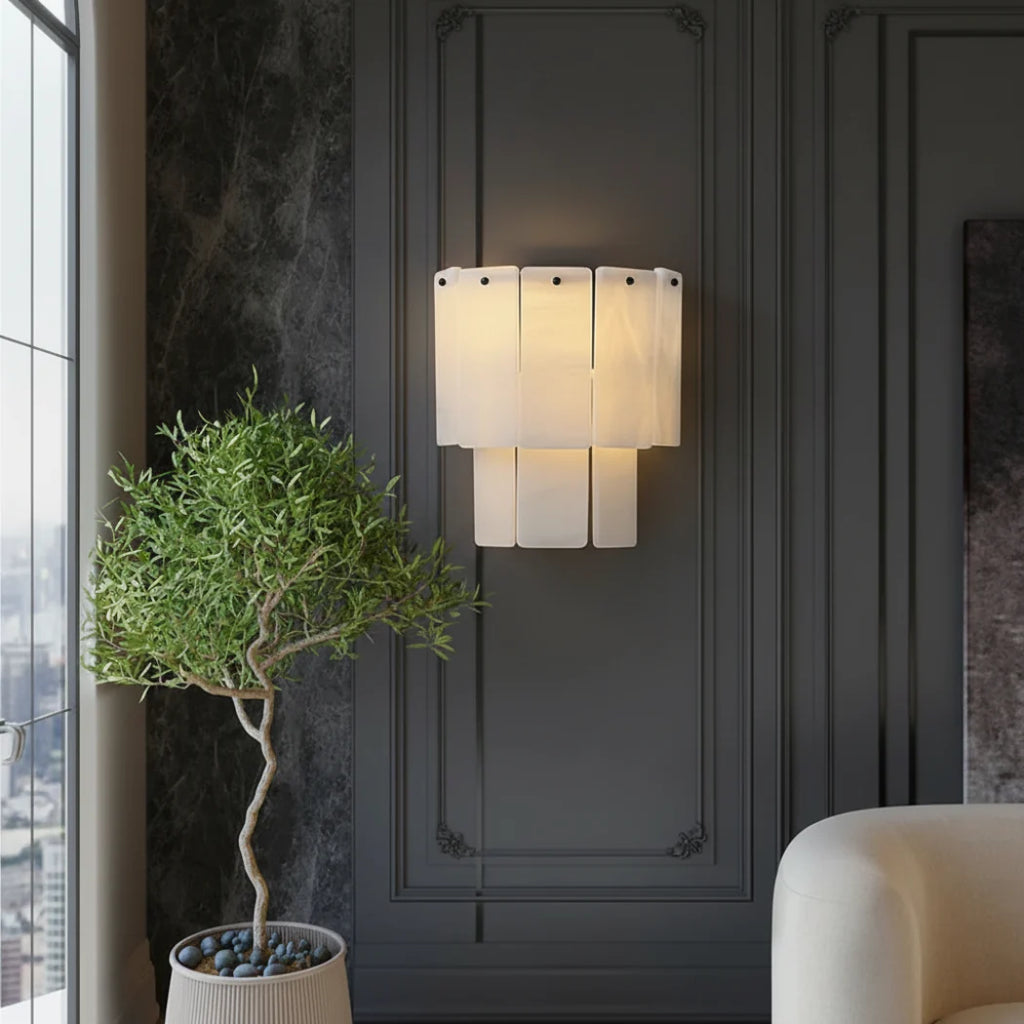 Blason Alabaster Wall Sconce — Pamlamp