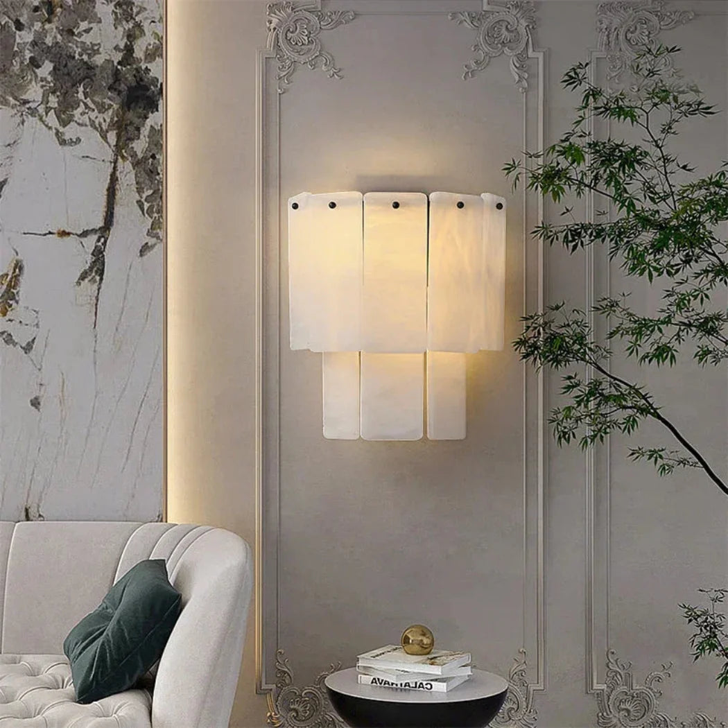 Blason Alabaster Wall Sconce — Pamlamp