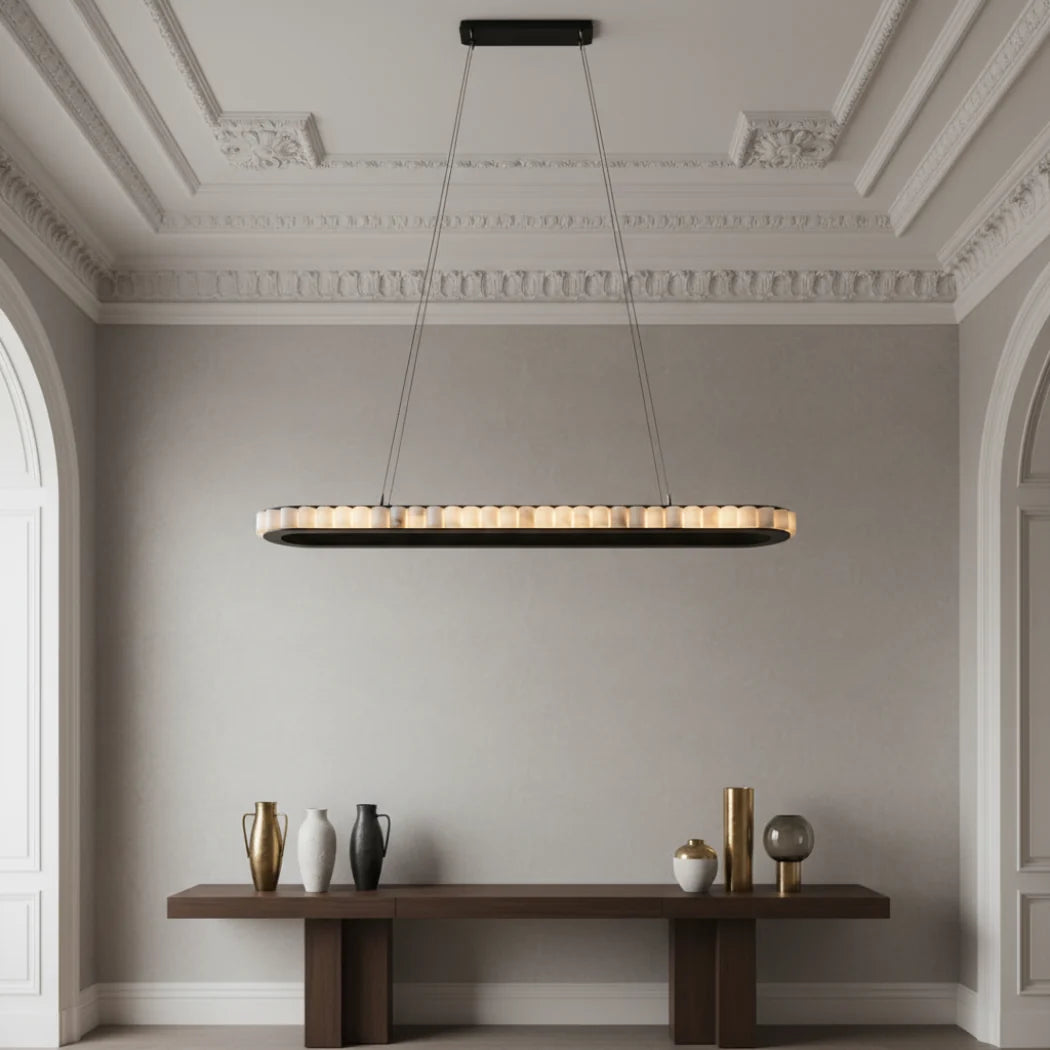 AurumLume Oval Marble LED Pendant Light — Pamlamp