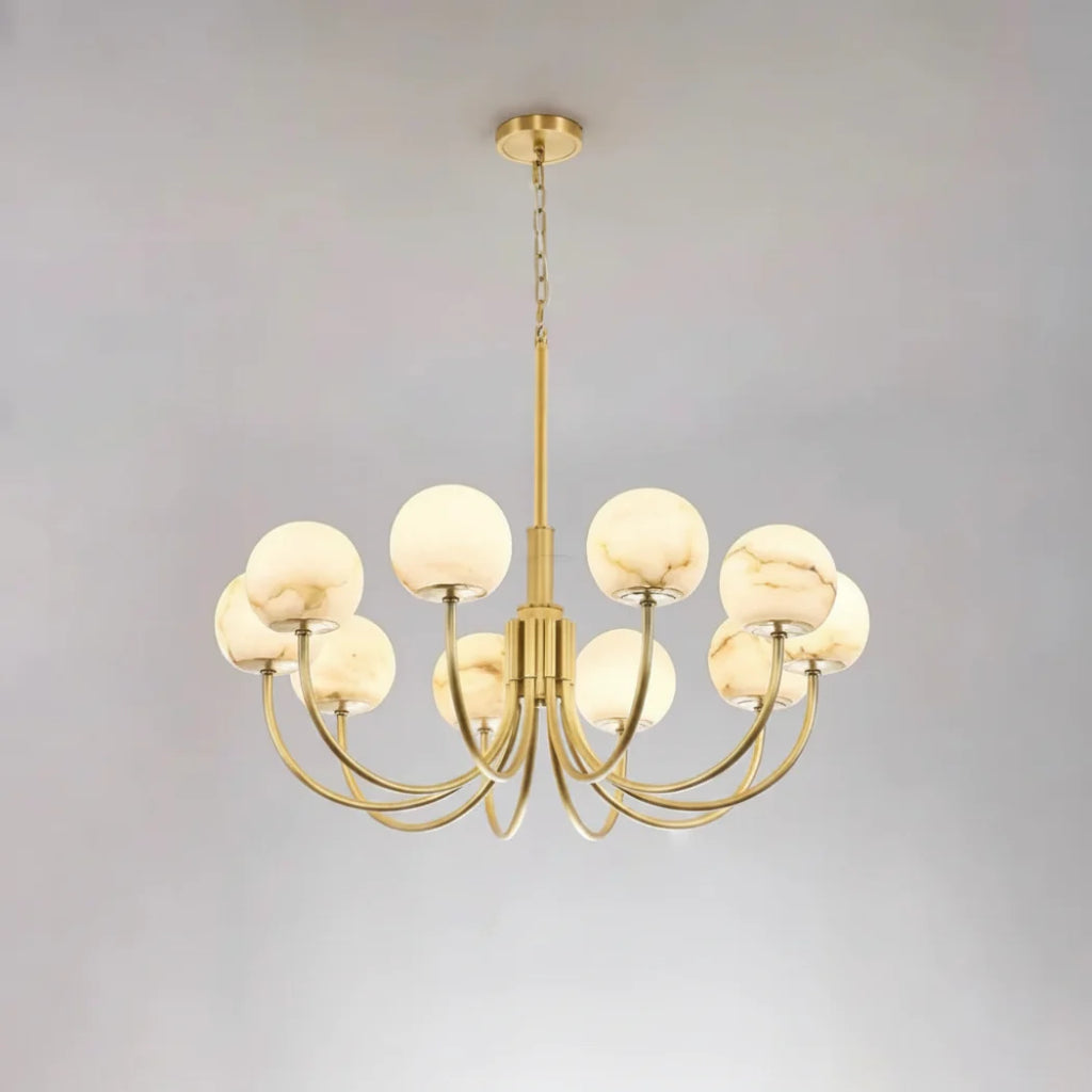 Bosso Alabaster Ball Round Branch Chandelier — Pamlamp