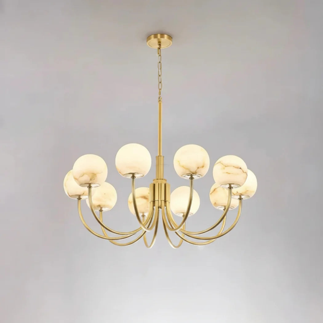 Bosso Alabaster Ball Round Branch Chandelier — Pamlamp