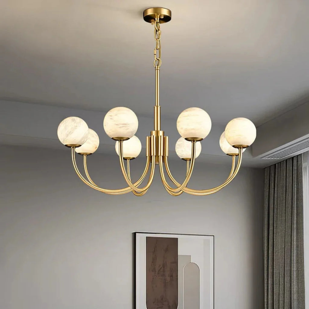 Bosso Alabaster Ball Round Branch Chandelier — Pamlamp
