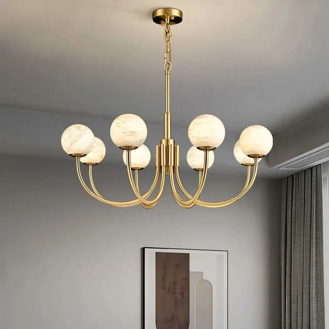 Bosso Alabaster Ball Round Branch Chandelier — Pamlamp