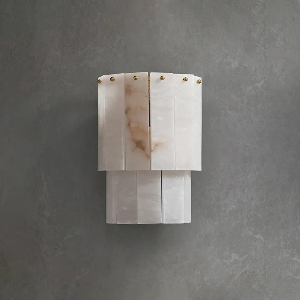 Elegant Layered Alabaster Wall Sconce — Pamlamp