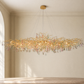 Louise Colorful Crystal Raindrop Aluminum Branch Chandelier in a warm neutral Pamlamp interior