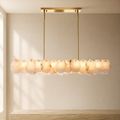 Nasile Alabaster Linear Chandelier (Rod) in a warm neutral Pamlamp interior
