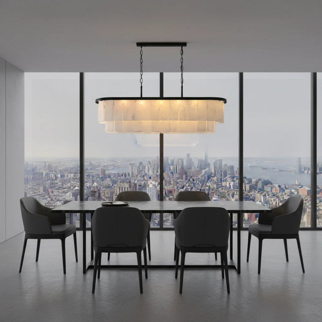 Natural Alabaster Chandelier — Pamlamp