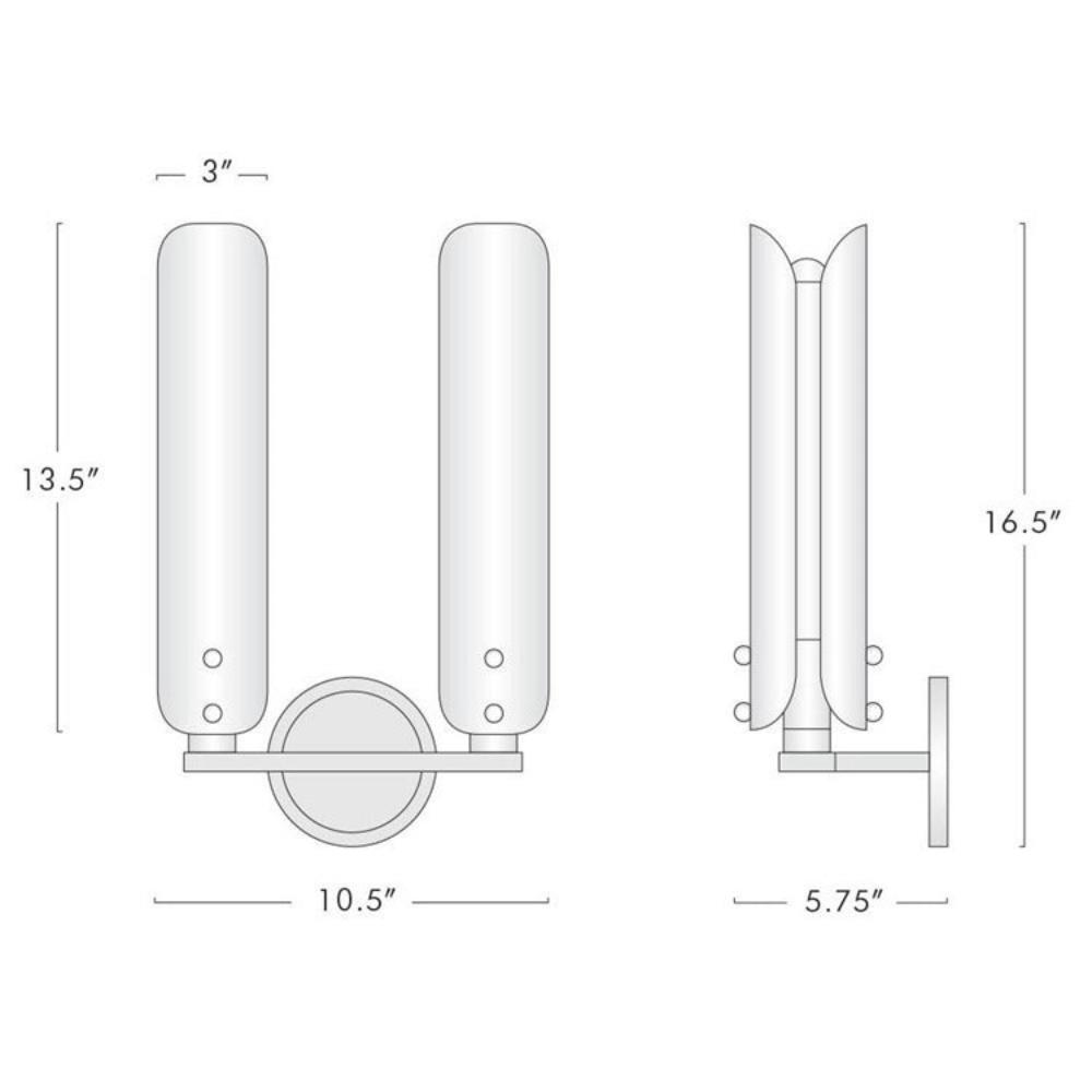 Alan Glass Double Sconce for Living Room — Pamlamp
