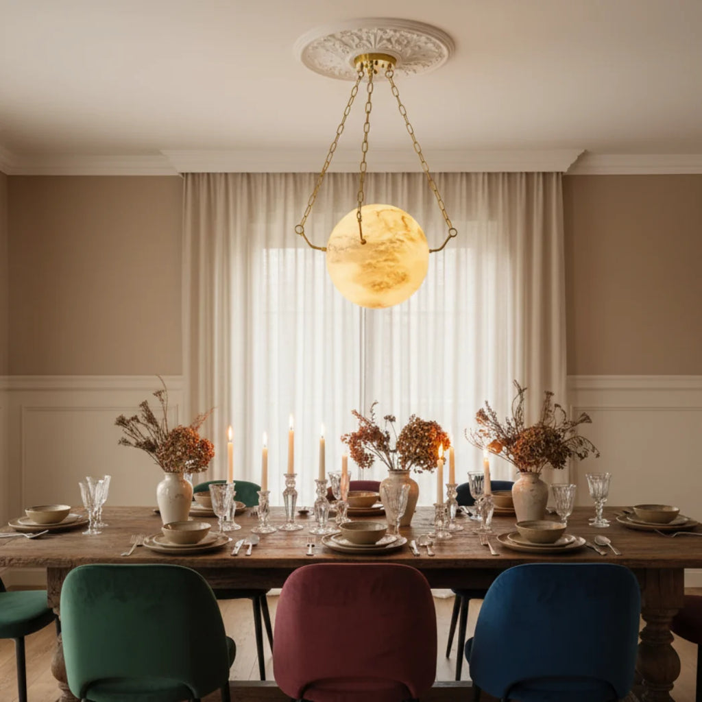 Sphere Atlas Alabaster Pendant Lamp — Pamlamp